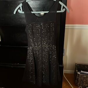 Black Lace Embellished Dress Kids